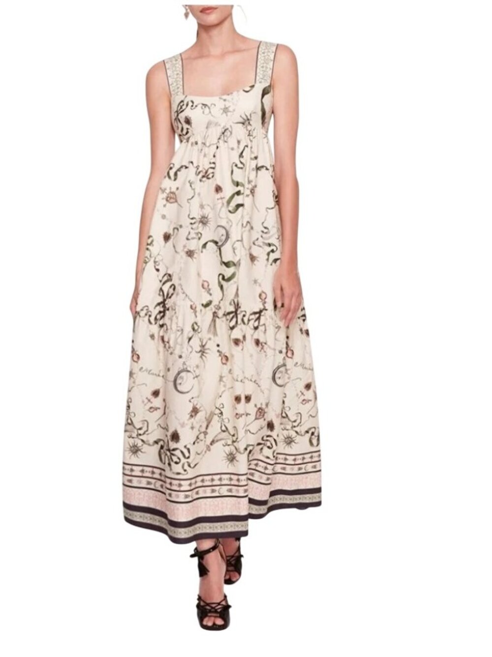 Marchesa Rosa Marilla Dress in 4 Womens Cotton Maxi Long Gown